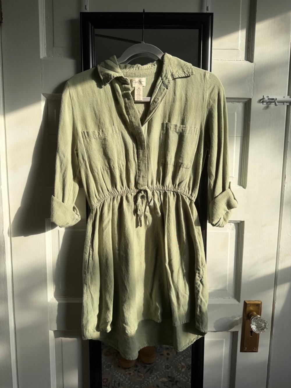 Jessica Simpson Sage Green Shirt Mini Dress